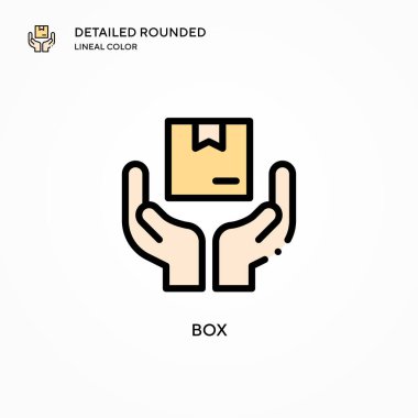 Kutu vektör simgesi. Modern vektör illüstrasyon kavramları. Düzenlemesi ve kişiselleştirmesi kolay.