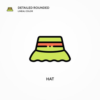 Şapka vektör simgesi. Modern vektör illüstrasyon kavramları. Düzenlemesi ve kişiselleştirmesi kolay.