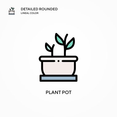 Saksı vektör ikonu yerleştir. Modern vektör illüstrasyon kavramları. Düzenlemesi ve kişiselleştirmesi kolay.