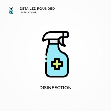 Dezenfeksiyon vektör simgesi. Modern vektör illüstrasyon kavramları. Düzenlemesi ve kişiselleştirmesi kolay.