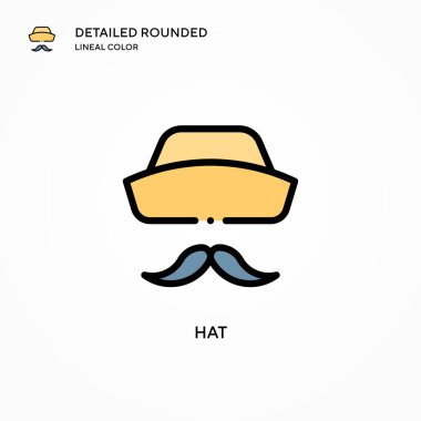 Şapka vektör simgesi. Modern vektör illüstrasyon kavramları. Düzenlemesi ve kişiselleştirmesi kolay.