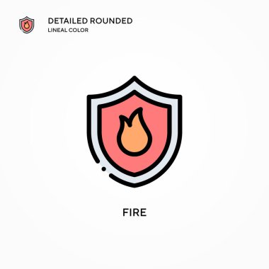 Vektör simgesini ateşle. Modern vektör illüstrasyon kavramları. Düzenlemesi ve kişiselleştirmesi kolay.