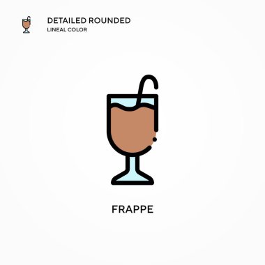 Frappe vektör simgesi. Modern vektör illüstrasyon kavramları. Düzenlemesi ve kişiselleştirmesi kolay.