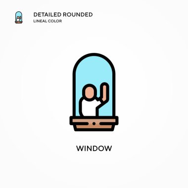 Pencere vektör simgesi. Modern vektör illüstrasyon kavramları. Düzenlemesi ve kişiselleştirmesi kolay.
