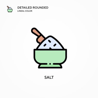 Tuz vektör simgesi. Modern vektör illüstrasyon kavramları. Düzenlemesi ve kişiselleştirmesi kolay.