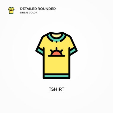 Tshirt vektör simgesi. Modern vektör illüstrasyon kavramları. Düzenlemesi ve kişiselleştirmesi kolay.