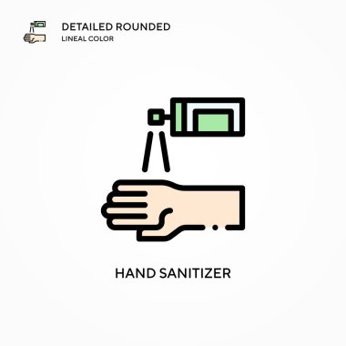 El dezenfektanı vektör ikonu. Modern vektör illüstrasyon kavramları. Düzenlemesi ve kişiselleştirmesi kolay.