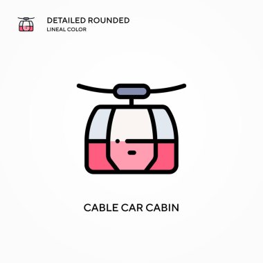 Kablo kabin vektör simgesi. Modern vektör illüstrasyon kavramları. Düzenlemesi ve kişiselleştirmesi kolay.