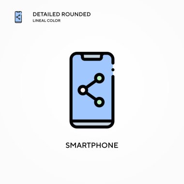 Akıllı telefon vektör simgesi. Modern vektör illüstrasyon kavramları. Düzenlemesi ve kişiselleştirmesi kolay.