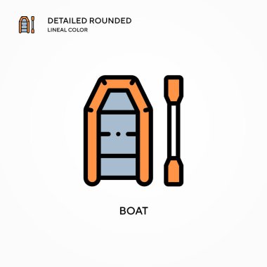 Tekne vektör simgesi. Modern vektör illüstrasyon kavramları. Düzenlemesi ve kişiselleştirmesi kolay.
