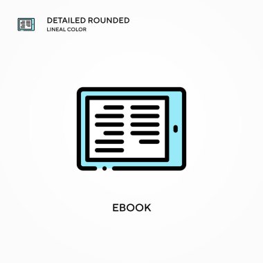 Ebook vektör simgesi. Modern vektör illüstrasyon kavramları. Düzenlemesi ve kişiselleştirmesi kolay.