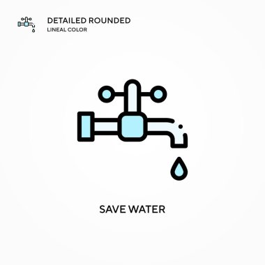 Su vektör simgesini kaydet. Modern vektör illüstrasyon kavramları. Düzenlemesi ve kişiselleştirmesi kolay.