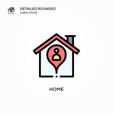 Ev vektör simgesi. Modern vektör illüstrasyon kavramları. Düzenlemesi ve kişiselleştirmesi kolay.