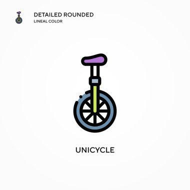 Tek tekerlekli bisiklet vektör simgesi. Modern vektör illüstrasyon kavramları. Düzenlemesi ve kişiselleştirmesi kolay.