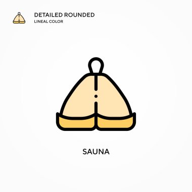 Sauna vektör simgesi. Modern vektör illüstrasyon kavramları. Düzenlemesi ve kişiselleştirmesi kolay.