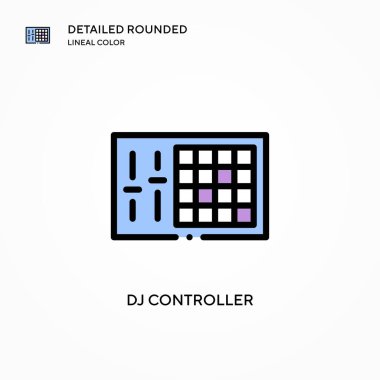 DJ denetleyici vektör simgesi. Modern vektör illüstrasyon kavramları. Düzenlemesi ve kişiselleştirmesi kolay.