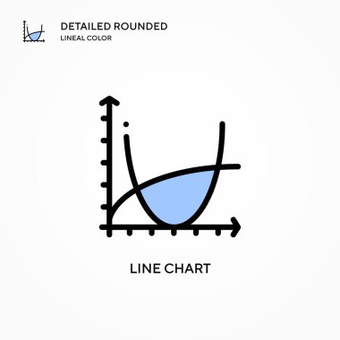 Çizgi çizelgesi vektör simgesi. Modern vektör illüstrasyon kavramları. Düzenlemesi ve kişiselleştirmesi kolay.