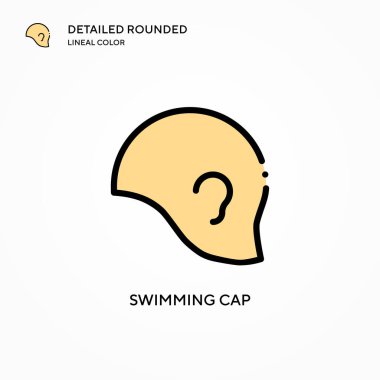 Yüzme başlığı vektör simgesi. Modern vektör illüstrasyon kavramları. Düzenlemesi ve kişiselleştirmesi kolay.