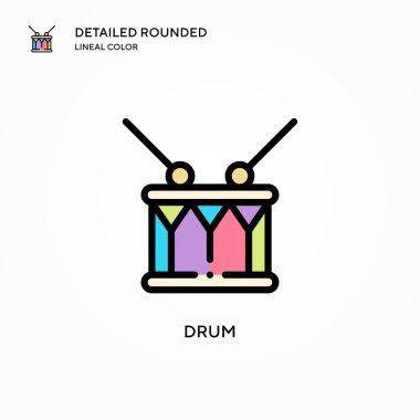 Davul vektör simgesi. Modern vektör illüstrasyon kavramları. Düzenlemesi ve kişiselleştirmesi kolay.