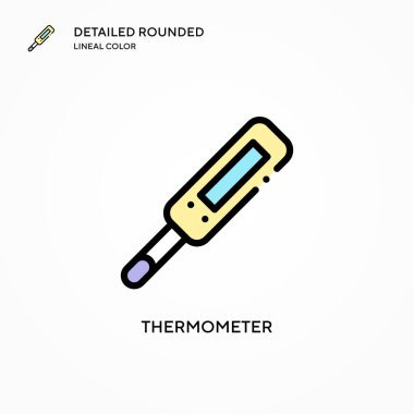 Termometre vektör simgesi. Modern vektör illüstrasyon kavramları. Düzenlemesi ve kişiselleştirmesi kolay.