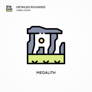 Megalith vektör simgesi. Modern vektör illüstrasyon kavramları. Düzenlemesi ve kişiselleştirmesi kolay.