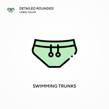 Yüzme şortu vektör simgesi. Modern vektör illüstrasyon kavramları. Düzenlemesi ve kişiselleştirmesi kolay.