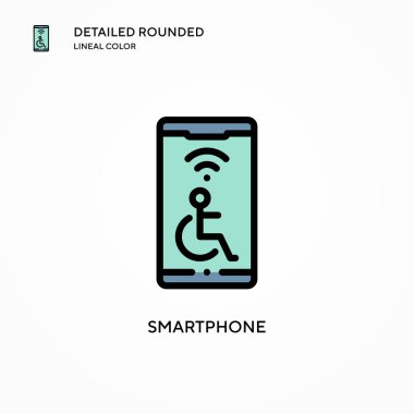 Akıllı telefon vektör simgesi. Modern vektör illüstrasyon kavramları. Düzenlemesi ve kişiselleştirmesi kolay.