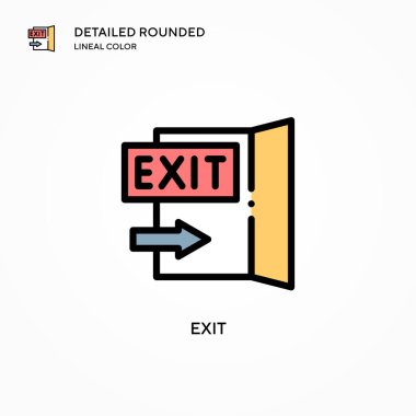 Çıkış vektör simgesi. Modern vektör illüstrasyon kavramları. Düzenlemesi ve kişiselleştirmesi kolay.