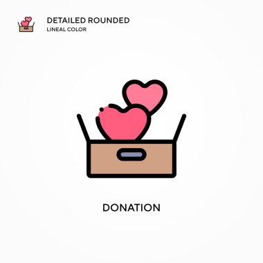 Bağış vektörü simgesi. Modern vektör illüstrasyon kavramları. Düzenlemesi ve kişiselleştirmesi kolay.