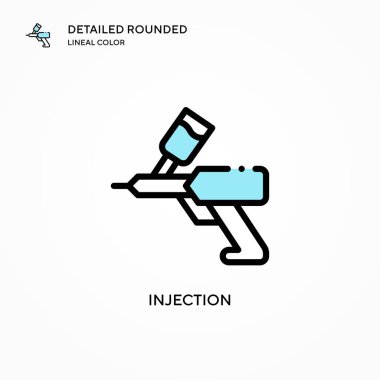 Enjeksiyon vektör simgesi. Modern vektör illüstrasyon kavramları. Düzenlemesi ve kişiselleştirmesi kolay.
