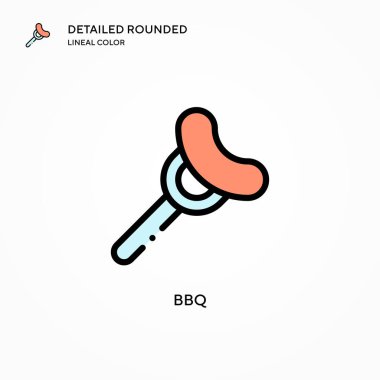 BBQ vektör simgesi. Modern vektör illüstrasyon kavramları. Düzenlemesi ve kişiselleştirmesi kolay.