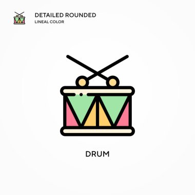 Davul vektör simgesi. Modern vektör illüstrasyon kavramları. Düzenlemesi ve kişiselleştirmesi kolay.