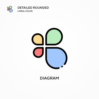 Diyagram vektör simgesi. Modern vektör illüstrasyon kavramları. Düzenlemesi ve kişiselleştirmesi kolay.