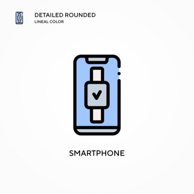 Akıllı telefon vektör simgesi. Modern vektör illüstrasyon kavramları. Düzenlemesi ve kişiselleştirmesi kolay.