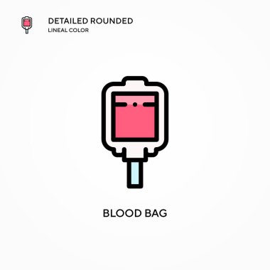 Kan torbası vektör simgesi. Modern vektör illüstrasyon kavramları. Düzenlemesi ve kişiselleştirmesi kolay.