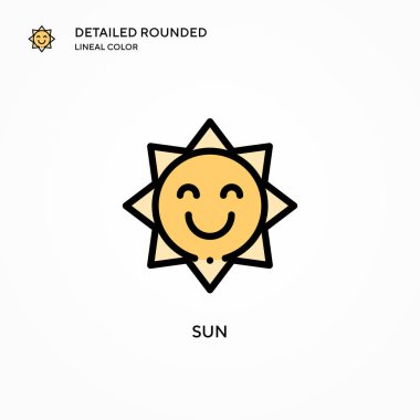 Güneş vektör simgesi. Modern vektör illüstrasyon kavramları. Düzenlemesi ve kişiselleştirmesi kolay.