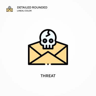 Tehdit vektör simgesi. Modern vektör illüstrasyon kavramları. Düzenlemesi ve kişiselleştirmesi kolay.