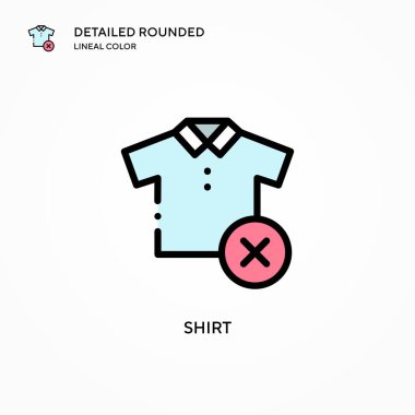 Gömlek vektör simgesi. Modern vektör illüstrasyon kavramları. Düzenlemesi ve kişiselleştirmesi kolay.