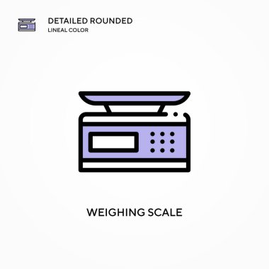 Ağırlık ölçekli vektör simgesi. Modern vektör illüstrasyon kavramları. Düzenlemesi ve kişiselleştirmesi kolay.