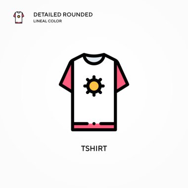 Tshirt vektör simgesi. Modern vektör illüstrasyon kavramları. Düzenlemesi ve kişiselleştirmesi kolay.
