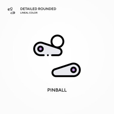 Pinball vektör simgesi. Modern vektör illüstrasyon kavramları. Düzenlemesi ve kişiselleştirmesi kolay.