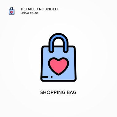 Alışveriş poşeti vektör simgesi. Modern vektör illüstrasyon kavramları. Düzenlemesi ve kişiselleştirmesi kolay.