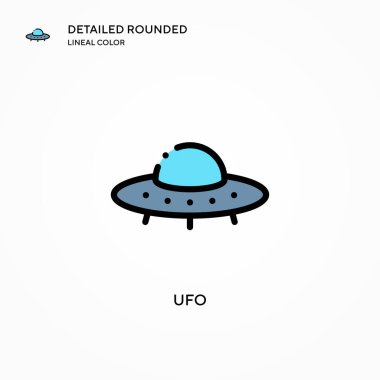 Ufo vektör simgesi. Modern vektör illüstrasyon kavramları. Düzenlemesi ve kişiselleştirmesi kolay.