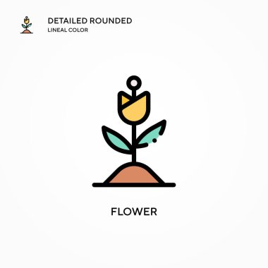 Çiçek vektör simgesi. Modern vektör illüstrasyon kavramları. Düzenlemesi ve kişiselleştirmesi kolay.
