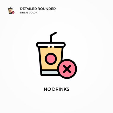 İçki vektörü ikonu yok. Modern vektör illüstrasyon kavramları. Düzenlemesi ve kişiselleştirmesi kolay.