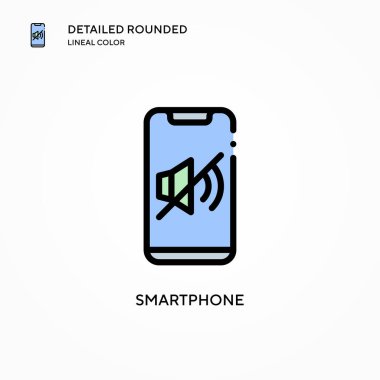 Akıllı telefon vektör simgesi. Modern vektör illüstrasyon kavramları. Düzenlemesi ve kişiselleştirmesi kolay.
