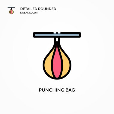 Torba vektör simgesini yumrukluyorum. Modern vektör illüstrasyon kavramları. Düzenlemesi ve kişiselleştirmesi kolay.