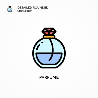 Parfüm vektör simgesi. Modern vektör illüstrasyon kavramları. Düzenlemesi ve kişiselleştirmesi kolay.