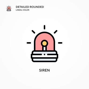 Siren vektör simgesi. Modern vektör illüstrasyon kavramları. Düzenlemesi ve kişiselleştirmesi kolay.