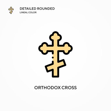 Ortodoks vektör simgesi. Modern vektör illüstrasyon kavramları. Düzenlemesi ve kişiselleştirmesi kolay.